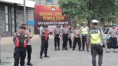 Polres Nganjuk Gelar Patroli Skala Besar Cegah Potensi Konflik Jelang Pemilu 2024