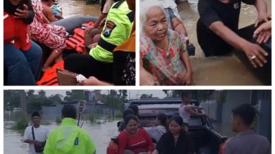 Gerak Cepat, Polres Bangkalan, TNI dan BPBD Evakuasi Ribuan Warga Terdampak Banjir