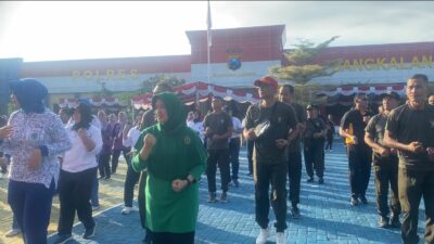 TNI-Polri, Bangkalan Kompak Olahraga Bersama Dalam Rangka HUT Bhayangkara Ke 78