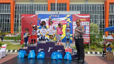 Dalam Rangka Hari Bayangkara 78 Polres Gresik Mengadakan lomba Push Bike Untuk Anak