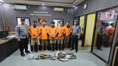 Unit Reskrim Polsek Asemrowo Amankan Komplotan Pencuri Kabel Milik PT. Telkom  di Bawah Jembatan Kalianak Surabaya
