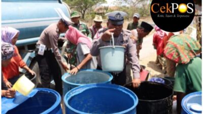 Gelar Baksos di Harlantas Bhayangkara ke 69, Polres Bangkalan Droping 10 Tangki Air Bersih di 2 Desa