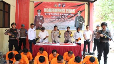 Operasi Tumpas Narkoba Semeru 2024, Polres Bangkalan Berhasil Amankan 10 Orang Diduga Pengedar dan Pemakai