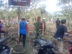 Babinsa dan Bhabinkamtibmas Babat Jerawat Gelar Kerja Bakti Bersama Warga di Makam Umum