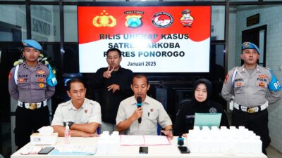 Tiga Tersangka Edarkan Pil Double L di Ponorogo Berhasil Diamankan Satresnarkoba