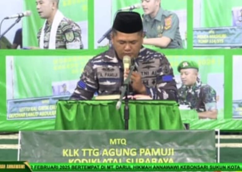 Foto : Prajurit Ditlat Kodiklatal Klk Agung Juara 3 MTQ Ke-2 TNI – Polri Wilayah Jawa Timur