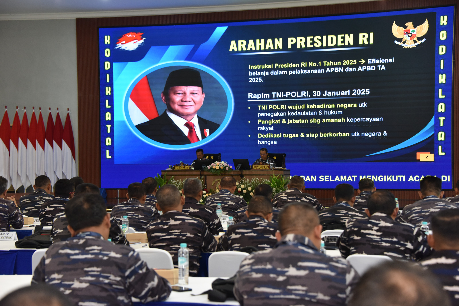 Foto : Dankodiklatal Sampaikan Kebijakan Pimpinan Dalam Rasko Kodiklatal Tahun 2025